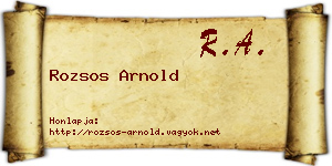 Rozsos Arnold névjegykártya