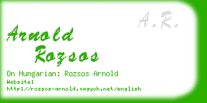 arnold rozsos business card